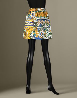 MAJOLICA PRINT MINI SKIRT - Mini skirts - Dolce&Gabbana - Winter 2014 MAJOLICA PRINT MINI SKIRT - Mini skirts - Dolce&Gabbana - Winter 2014
