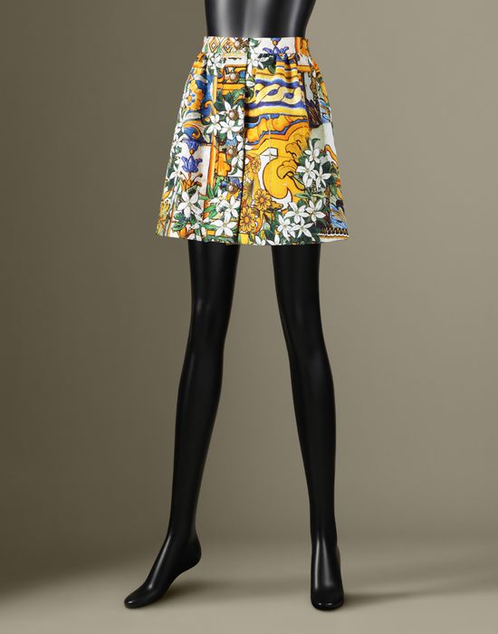 MAJOLICA PRINT MINI SKIRT - Mini skirts - Dolce&Gabbana - Winter 2014 MAJOLICA PRINT MINI SKIRT - Mini skirts - Dolce&Gabbana - Winter 2014