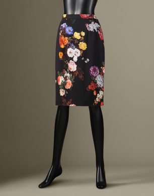 FLOWER PRINT PENCIL SKIRT - Knee length skirts - Dolce&Gabbana - Winter 2014 FLOWER PRINT PENCIL SKIRT - Knee length skirts - Dolce&Gabbana - Winter 2014