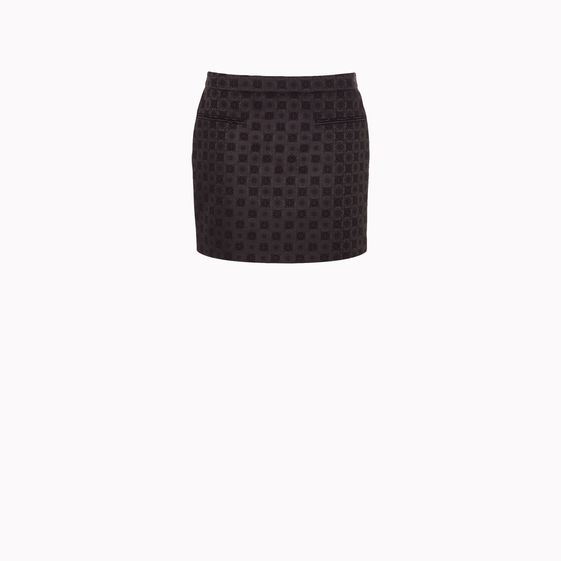Stella McCartney, Black Bonded Brocade Tive Skirt
