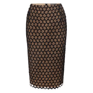 ALEXANDER MCQUEEN, Skirt, Honeycomb Lace Macramé Pencil Skirt