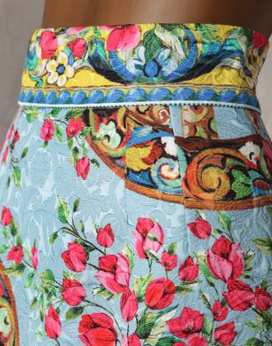 WHEEL- AND BOUGAINVILLEA-PRINT SKIRT - Mini skirts - Dolce&Gabbana - Summer 2014 WHEEL- AND BOUGAINVILLEA-PRINT SKIRT - Mini skirts - Dolce&Gabbana - Summer 2014