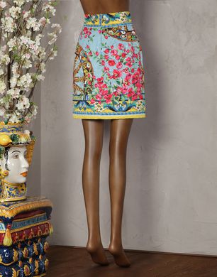 WHEEL- AND BOUGAINVILLEA-PRINT SKIRT - Mini skirts - Dolce&Gabbana - Summer 2014 WHEEL- AND BOUGAINVILLEA-PRINT SKIRT - Mini skirts - Dolce&Gabbana - Summer 2014