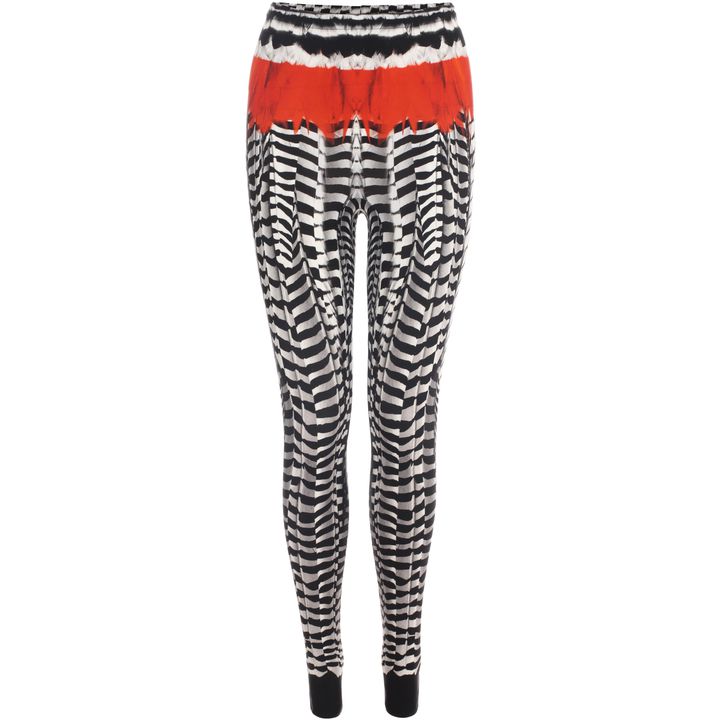 Feather Print Leggings Alexander McQueen Leggings Trousers Skirts