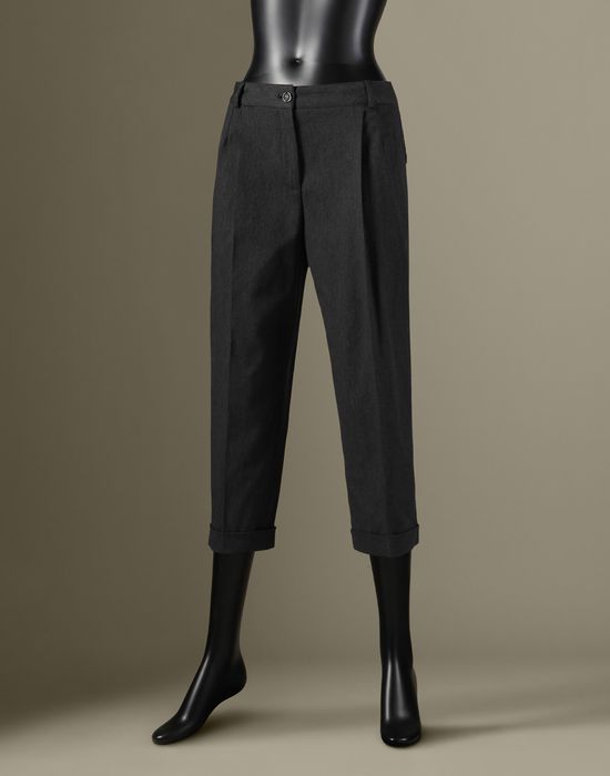 COTTON CROPPED TROUSERS - 3/4-length trousers - Dolce&Gabbana - Winter 2014 COTTON CROPPED TROUSERS - 3/4-length trousers - Dolce&Gabbana - Winter 2014