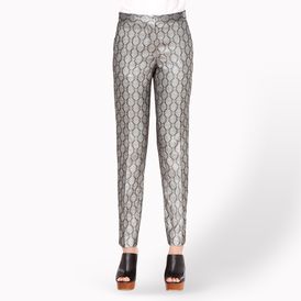 STELLA McCARTNEY, Tapered, Silver Silk Lurex Alfred Trousers