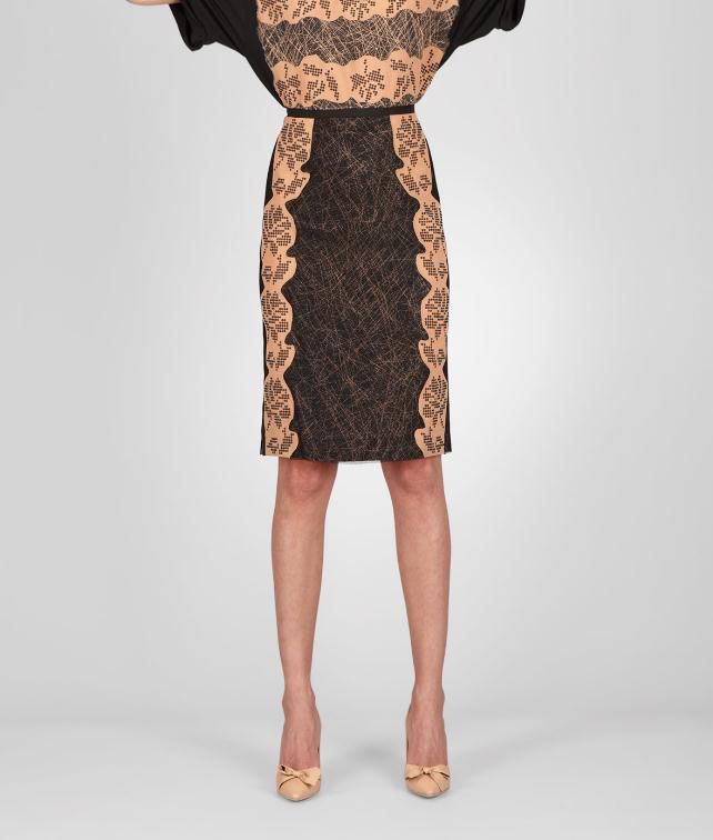 BOTTEGA VENETA Studded Viscose Crepe Printed Skirt Skirt or pant D fp