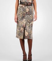 Bottega Veneta® Silk Embroidered Studded Scribble Floral Print Skirt Bottega Veneta® Silk Embroidered Studded Scribble Floral Print Skirt