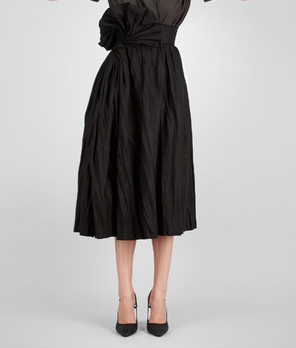 BOTTEGA VENETA - ROCK AUS VEREDELTER RAMIE-BAUMWOLLE NERO