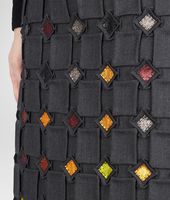 Bottega Veneta® DARK GREY MULTICOLOR METALLIC PLISSÈ EMBROIDERED SKIRT Bottega Veneta® DARK GREY MULTICOLOR METALLIC PLISSÈ EMBROIDERED SKIRT