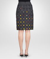 Bottega Veneta® DARK GREY MULTICOLOR METALLIC PLISSÈ EMBROIDERED SKIRT Bottega Veneta® DARK GREY MULTICOLOR METALLIC PLISSÈ EMBROIDERED SKIRT