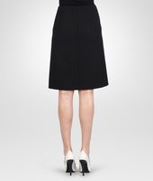 Bottega Veneta® Nero Technical Crepe Shiny Lambskin Skirt Bottega Veneta® Nero Technical Crepe Shiny Lambskin Skirt
