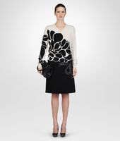 Bottega Veneta® Nero Technical Crepe Shiny Lambskin Skirt Bottega Veneta® Nero Technical Crepe Shiny Lambskin Skirt