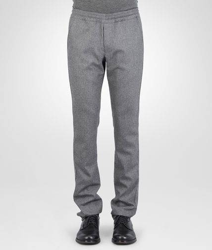 BOTTEGA VENETA - PANTALON NEW LIGHT GREY EN MÉLANGE DE FLANELLE REAGLE