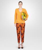 Bottega Veneta® BLACK SUN CHRYSANTHEMUM SHANTUNG JACQUARD PANT Bottega Veneta® BLACK SUN CHRYSANTHEMUM SHANTUNG JACQUARD PANT