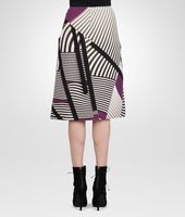 Bottega Veneta® DARK MIST NERO MONALISA OPTICAL PRINT TECHNICAL CREPE SKIRT Bottega Veneta® DARK MIST NERO MONALISA OPTICAL PRINT TECHNICAL CREPE SKIRT