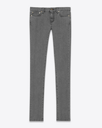Original eng geschnittene Hüftjeans aus dunkelgrauem Stretchdenim