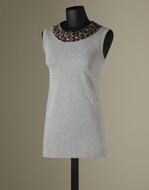 BOUCLÉ COLLAR TANK TOP - T-Shirts - Dolce&Gabbana - Winter 2014 BOUCLÉ COLLAR TANK TOP - T-Shirts - Dolce&Gabbana - Winter 2014