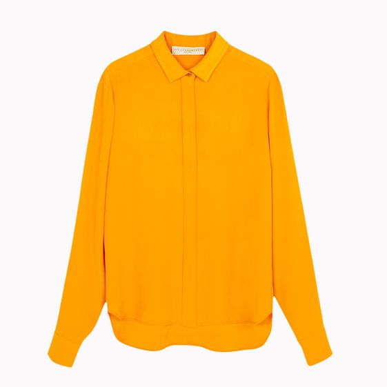 Stella McCartney, Camicia Dorsey in Raso di Seta Mandarino