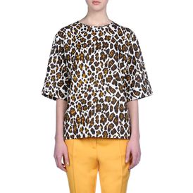 STELLA McCARTNEY, Top, Grosvenor Top - Top in Voile Stampa Leopardo