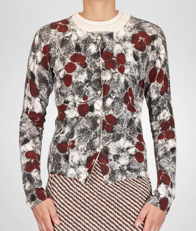BOTTEGA VENETA Cashmere Fine Silk Primerose Print Cardigan Sweater and top D fp
