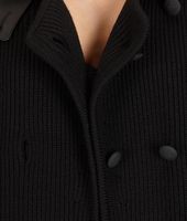 Bottega Veneta® Wool Nappa Detail Maxi Cardigan Bottega Veneta® Wool Nappa Detail Maxi Cardigan