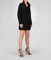 Bottega Veneta® Wool Nappa Detail Maxi Cardigan Bottega Veneta® Wool Nappa Detail Maxi Cardigan