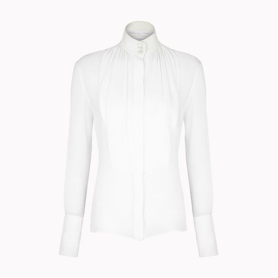 Stella McCartney, White Silk Chiffon Crepon Emilia Shirt