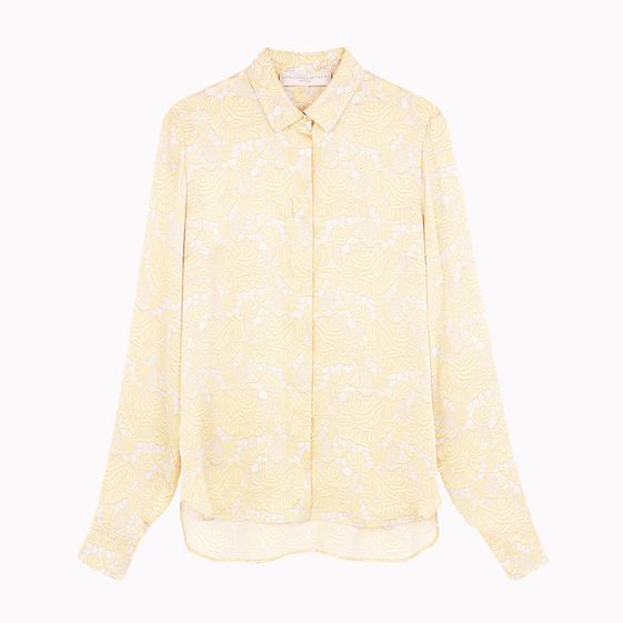 Stella McCartney, Guipure Silk Satin Print Dor Shirt