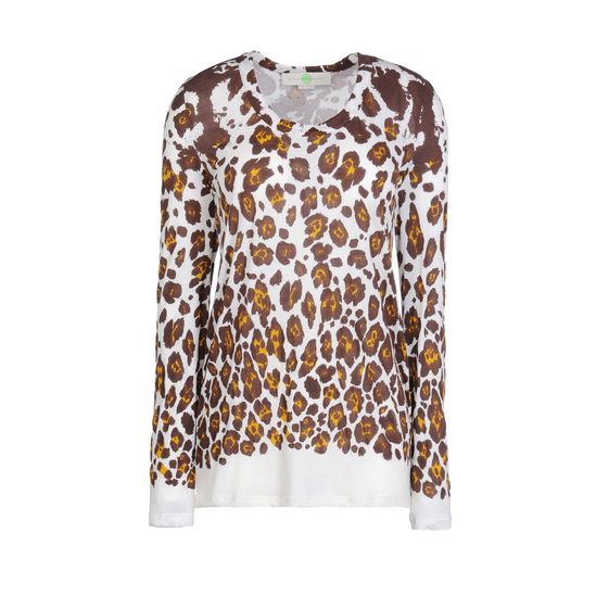 Stella McCartney, Leopard Print Organic Cotton Long Sleeved Tee