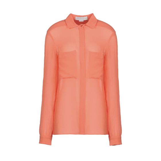Stella McCartney, Coral Silk Chiffon Crepon Constance Shirt