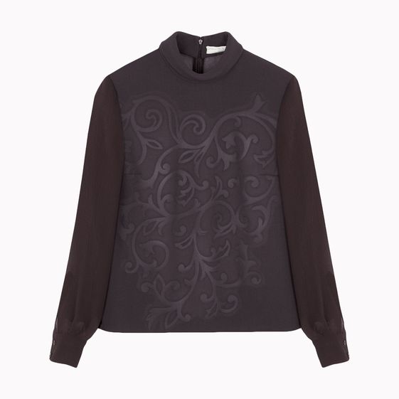 Stella McCartney, Bark Double Face Wool Stretch Tilda Embossed Top