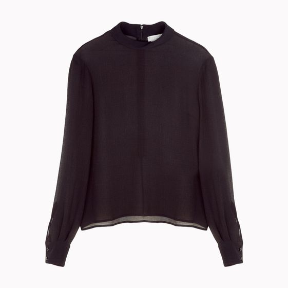 Stella McCartney, Top Tilda noir en crépon de mousseline de soie