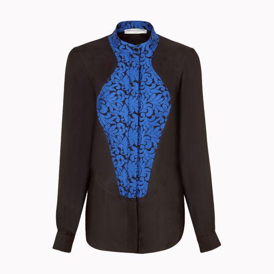 Stella McCartney, Cornflower Leaf Brocade Jacquard Lucrezia Shirt
