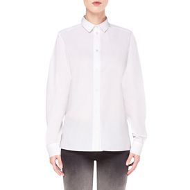 STELLA McCARTNEY, Camicia, Camicia Fraser in Popeline Bianco Lavato 