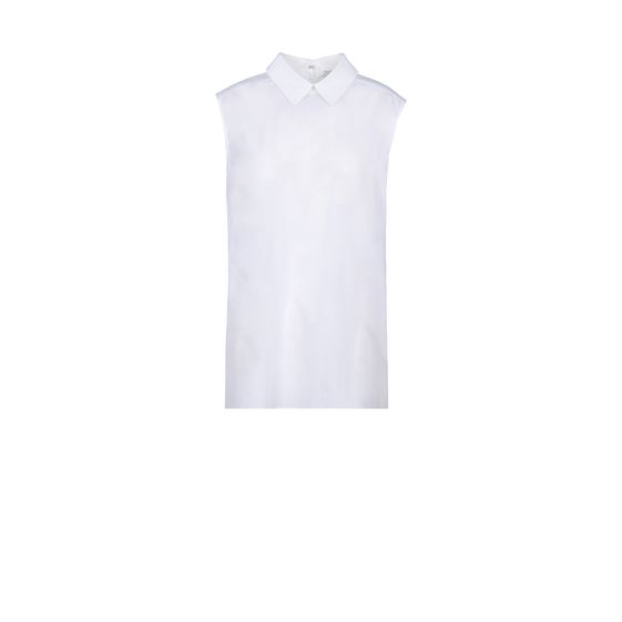 Stella McCartney, White Washed Poplin Sleeveless Rosaline Shirt