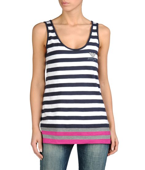 TANK IN STRIPED COTTON JERSEY WITH LOGO