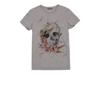 ALEXANDER MCQUEEN, T-Shirt & Tank, Hummingbird & Dragonfly Skull T-Shirt