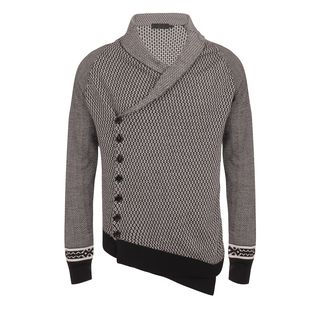 ALEXANDER MCQUEEN, Cardigan, Diamond Fair Isle Asymmetric Cardigan