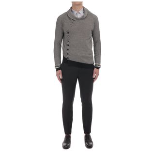 ALEXANDER MCQUEEN, Cardigan, Diamond Fair Isle Asymmetric Cardigan