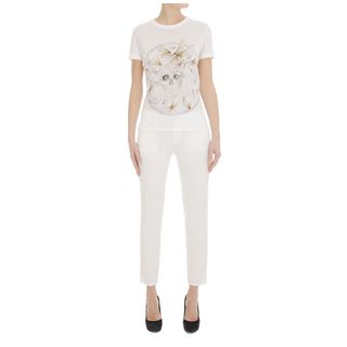 ALEXANDER MCQUEEN, T-Shirt & Tank, Dragonfly Circle Print Skull Boxy T-Shirt 
