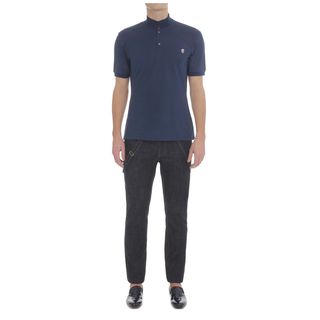 ALEXANDER MCQUEEN, Polo Shirt, Piqué Cotton Embroidered Skull Polo-Shirt
