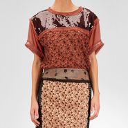 Silk Ayers Sequin Perforated Flower Top -  - BOTTEGA VENETA - PE13 - 1040