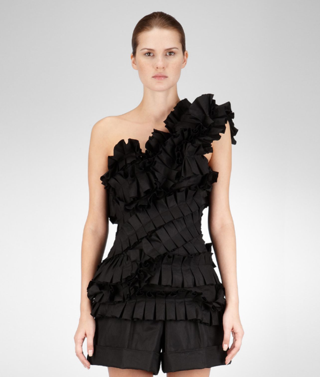 BOTTEGA VENETA - TOP AUS VEREDELTER RAMIE-BAUMWOLLE NERO