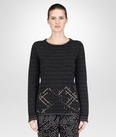 Bottega Veneta® NEW DARK GREY STUDDED EMBROIDERED JACQUARD CASHMERE SWEATER Bottega Veneta® NEW DARK GREY STUDDED EMBROIDERED JACQUARD CASHMERE SWEATER