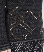 Bottega Veneta® NEW DARK GREY STUDDED EMBROIDERED JACQUARD CASHMERE SWEATER Bottega Veneta® NEW DARK GREY STUDDED EMBROIDERED JACQUARD CASHMERE SWEATER