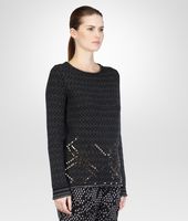 Bottega Veneta® NEW DARK GREY STUDDED EMBROIDERED JACQUARD CASHMERE SWEATER Bottega Veneta® NEW DARK GREY STUDDED EMBROIDERED JACQUARD CASHMERE SWEATER