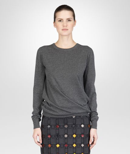 BOTTEGA VENETA - Medium Grey Melange Summer Cashmere Sweater