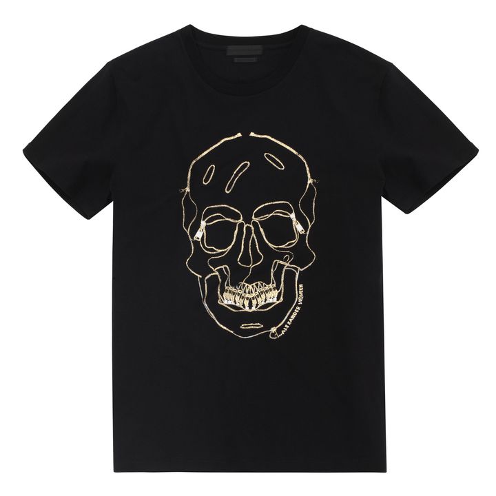 Zip Skull Embroidered T Shirt Alexander McQueen Skull T Shirt Jersey