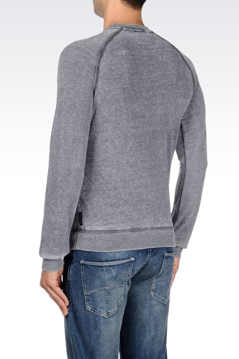 スウェットシャツ メンズ Armani Jeans - トレーナー クルーネック 胸ポケット付き Armani Jeansオフィシャルオンラインストア